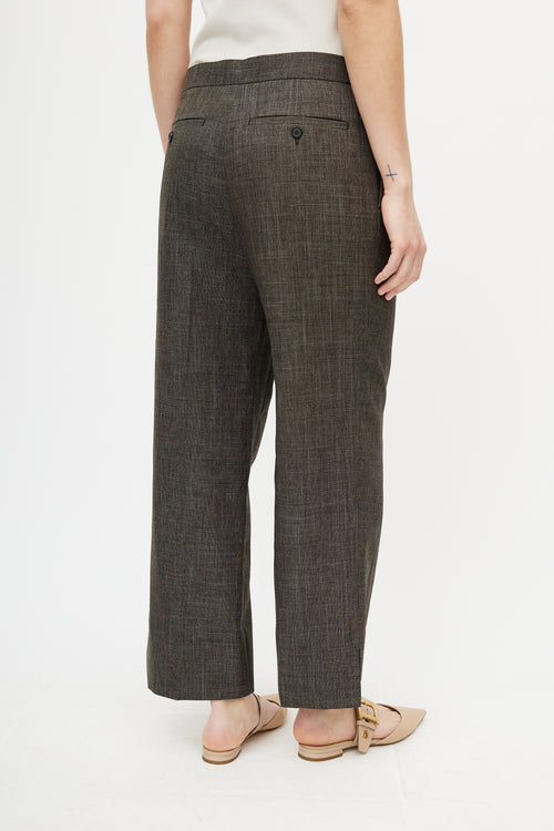 Acne Studios Brown Pleated Wide Leg Trouser