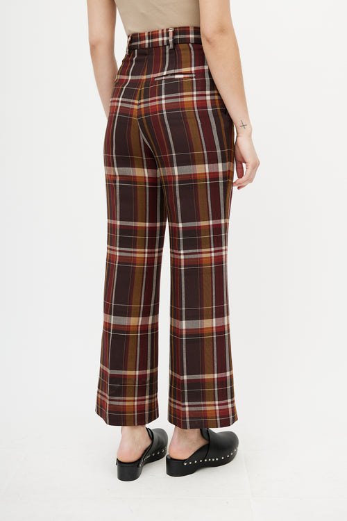 Acne Studios Burgundy 
Multicolour Plaid Trouser