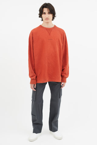 Acne Studios Faded Orange Stamped Logo Sweater