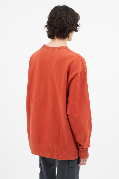 Acne Studios Faded Orange Stamped Logo Sweater