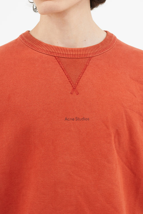 Acne Studios Faded Orange Stamped Logo Sweater