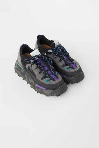 Acne Studios Grey 
Purple Platform Sneaker