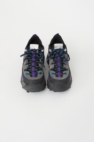 Acne Studios Grey 
Purple Platform Sneaker