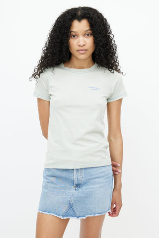 Acne Studios Pastel Green Embroidered Logo T-Shirt