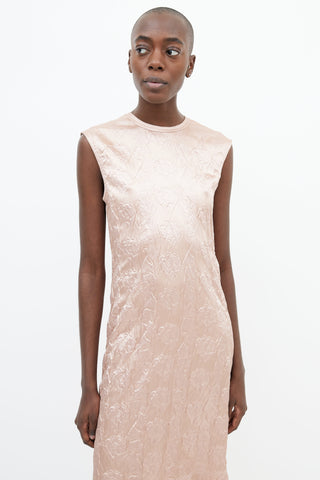 Acne Studios Pink Floral Texture Sleeveless Dress