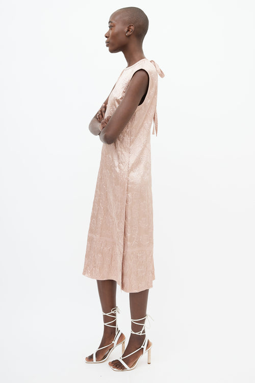 Acne Studios Pink Floral Texture Sleeveless Dress