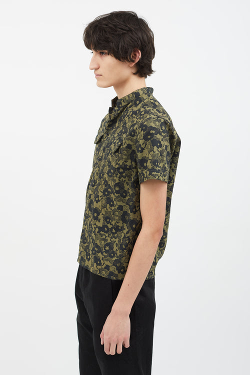 Acne Studios SS12 Green 
Black Cotton WEBB Print Shirt