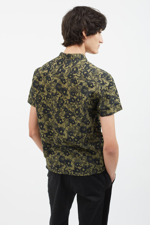 Acne Studios SS12 Green 
Black Cotton WEBB Print Shirt