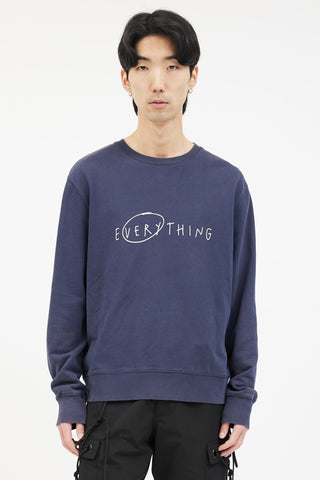 Acne Studios SS15 Navy Cotton Casey Slogan EV Sweater