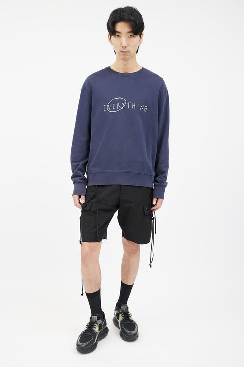 Acne Studios SS15 Navy Cotton Casey Slogan EV Sweater