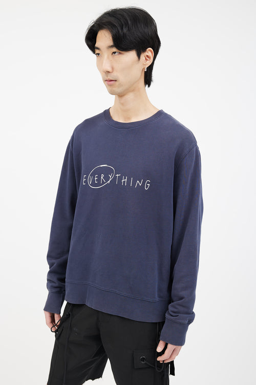 Acne Studios SS15 Navy Cotton Casey Slogan EV Sweater