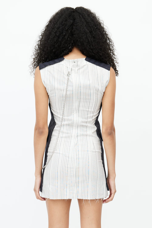 Acne Studios SS 2020 Black 
White Stripe Doniella Chain Dress