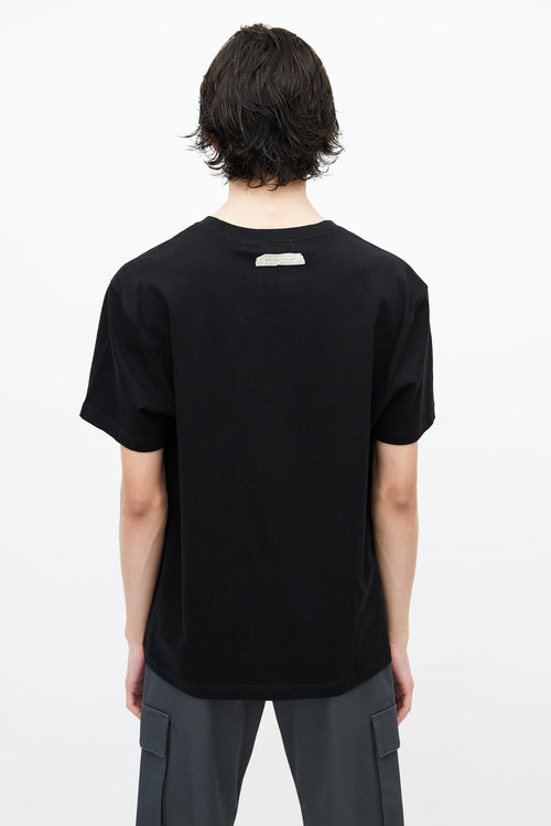 Ader Black Cotton Tape Logo T-Shirt