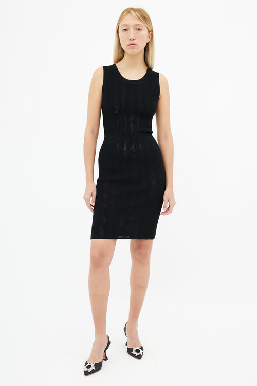 Alaïa Black Mesh Detail Sleeveless Dress