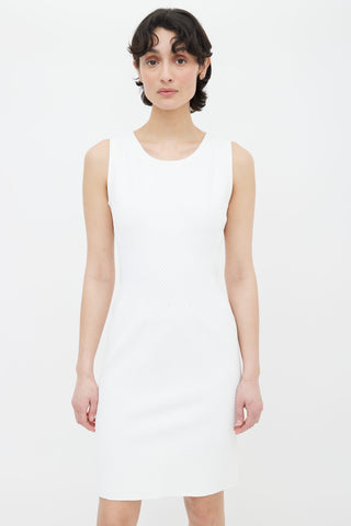 Alaïa White Waffle Knit Sleeveless Dress