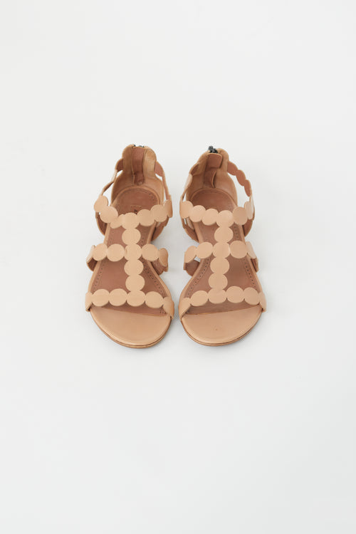 Alaïa Beige Leather Gladiator Sandal