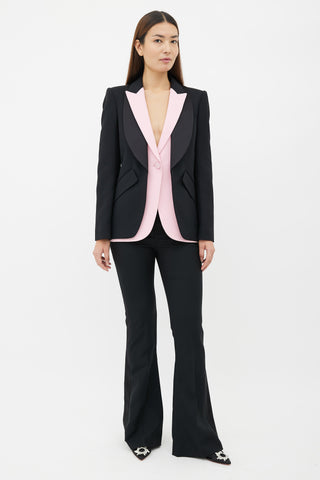 Alexander McQueen Black 
Pink Two Piece Suit