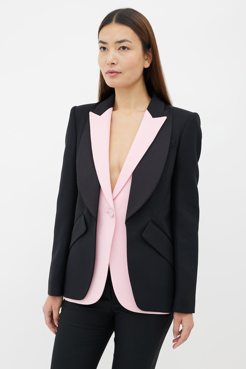 Alexander McQueen Black 
Pink Two Piece Suit