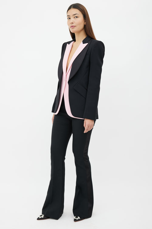 Alexander McQueen Black 
Pink Two Piece Suit