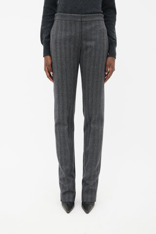 Alexander McQueen Grey Wool Straight Leg Pant