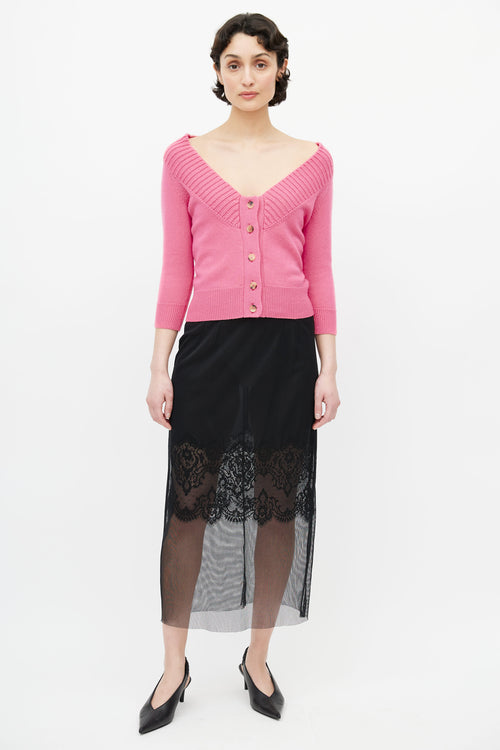 Alexander McQueen Pink Cashmere Knit Sweater