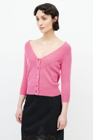 Alexander McQueen Pink Cashmere Knit Sweater