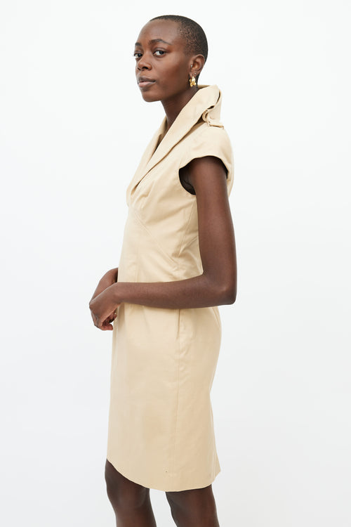 Alexander McQueen Beige Collared Trench Dress