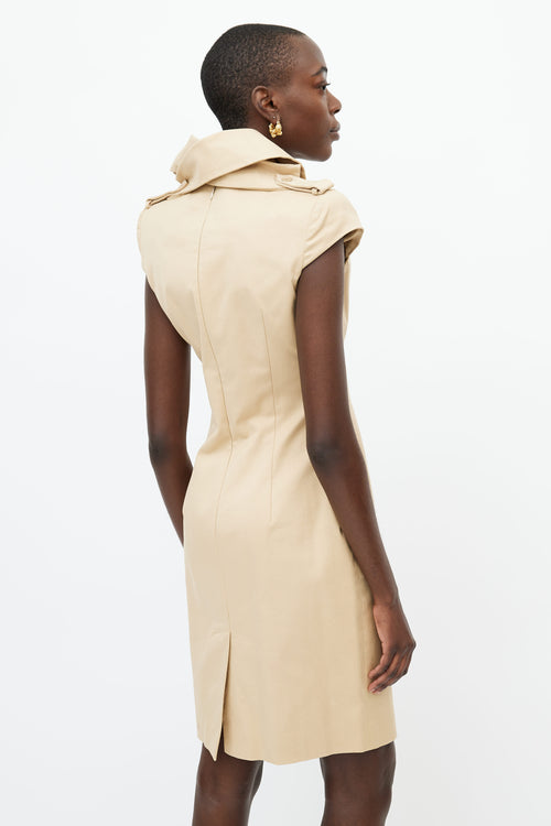 Alexander McQueen Beige Collared Trench Dress