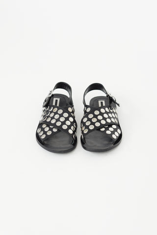 Alexander McQueen Black Studded Slingback Sandal