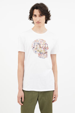 Alexander McQueen White 
Multi Skull Print T-Shirt