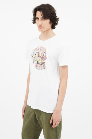 Alexander McQueen White 
Multi Skull Print T-Shirt