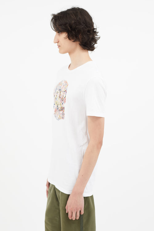 Alexander McQueen White 
Multi Skull Print T-Shirt