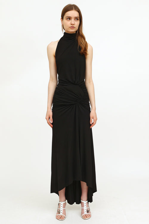 Alexandre Vauthier Black Strapless Ruched Dress