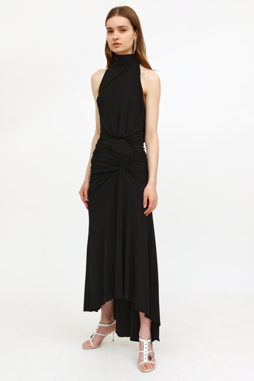 Alexandre Vauthier Black Strapless Ruched Dress