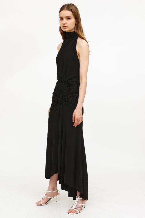 Alexandre Vauthier Black Strapless Ruched Dress