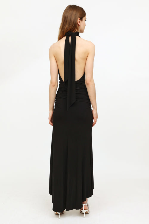 Alexandre Vauthier Black Strapless Ruched Dress