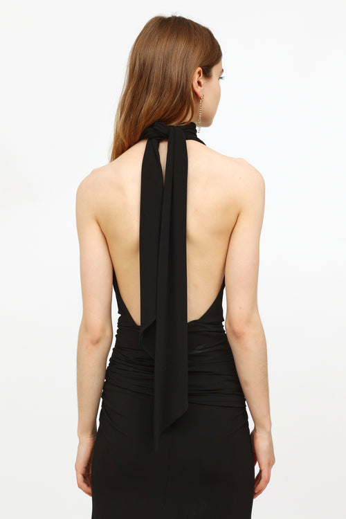 Alexandre Vauthier Black Strapless Ruched Dress