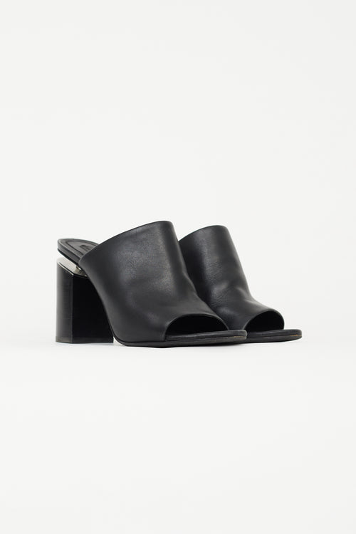 Alexander Wang Black Leather Avery Heeled Mule