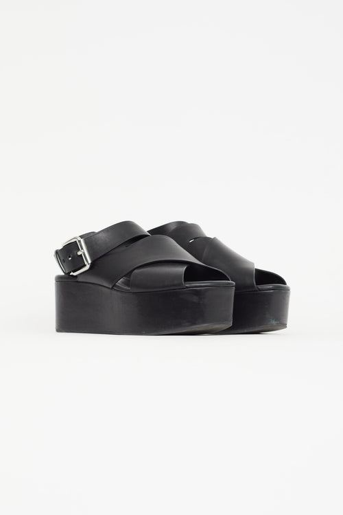 Alexander Wang Black Leather Ruby Platform Sandal