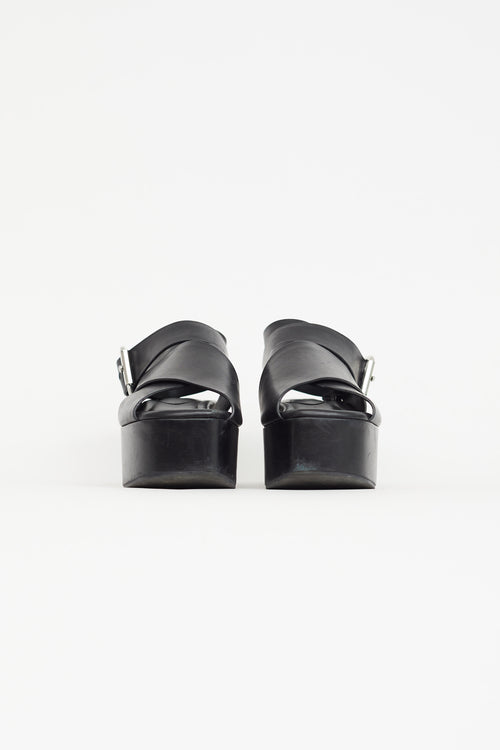 Alexander Wang Black Leather Ruby Platform Sandal