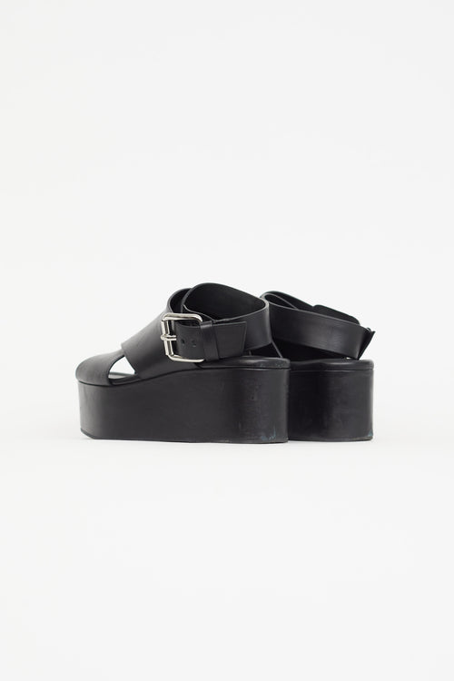 Alexander Wang Black Leather Ruby Platform Sandal