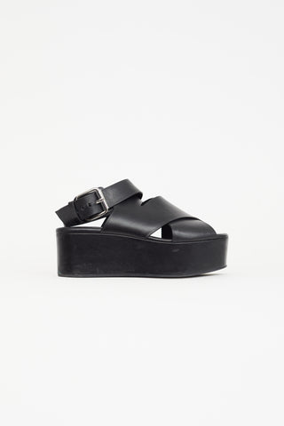 Alexander Wang Black Leather Ruby Platform Sandal