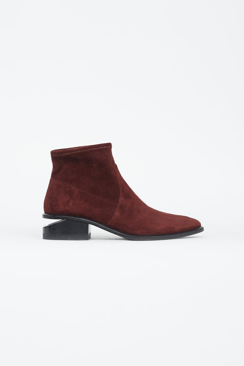 Alexander Wang Burgundy Suede Kori Ankle Boot