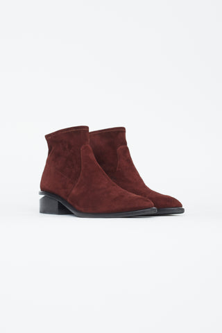 Alexander Wang Burgundy Suede Kori Ankle Boot