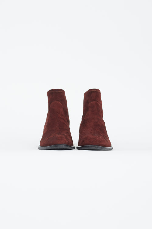 Alexander Wang Burgundy Suede Kori Ankle Boot