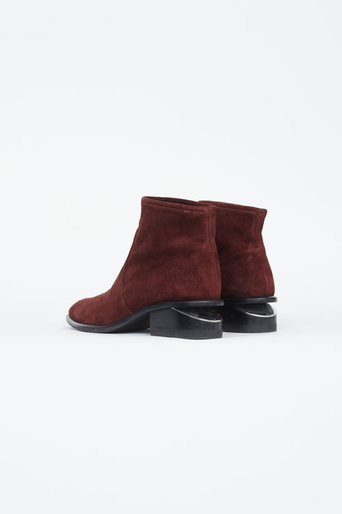 Alexander Wang Burgundy Suede Kori Ankle Boot