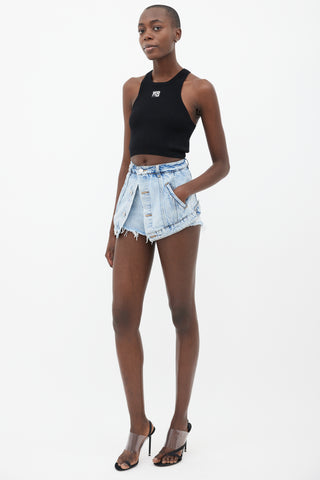 Alexander Wang Light Blue Wash Cutaway Short