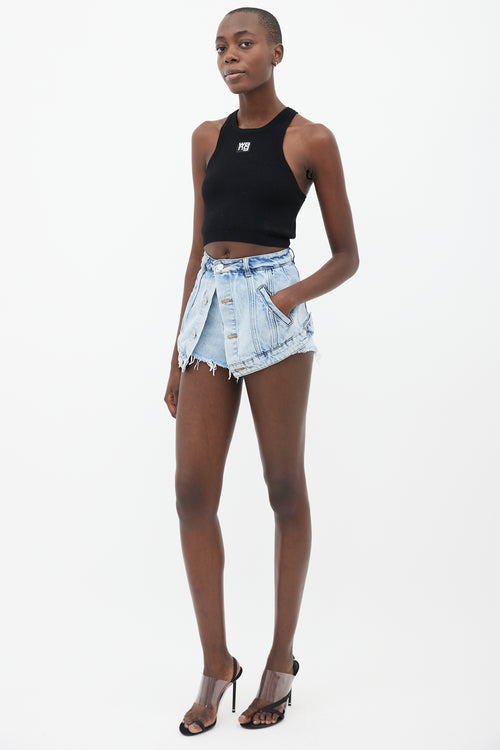 Alexander Wang Light Blue Wash Cutaway Short