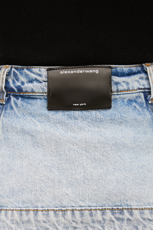 Alexander Wang Light Blue Wash Cutaway Short