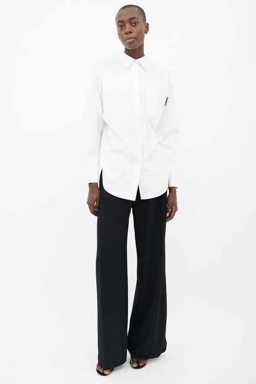 Alexander Wang White Open Back Long Sleeve Shirt